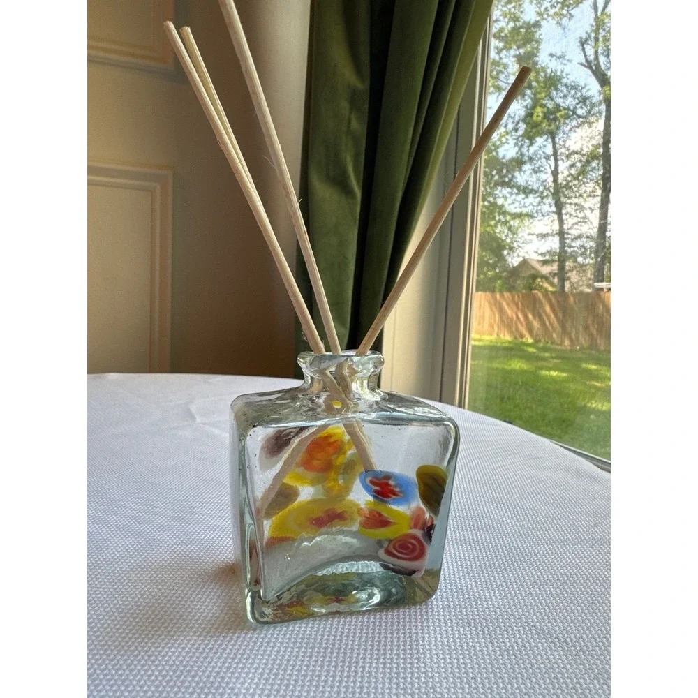 Hand Blown Glass Milefiori Diffuser Bottle